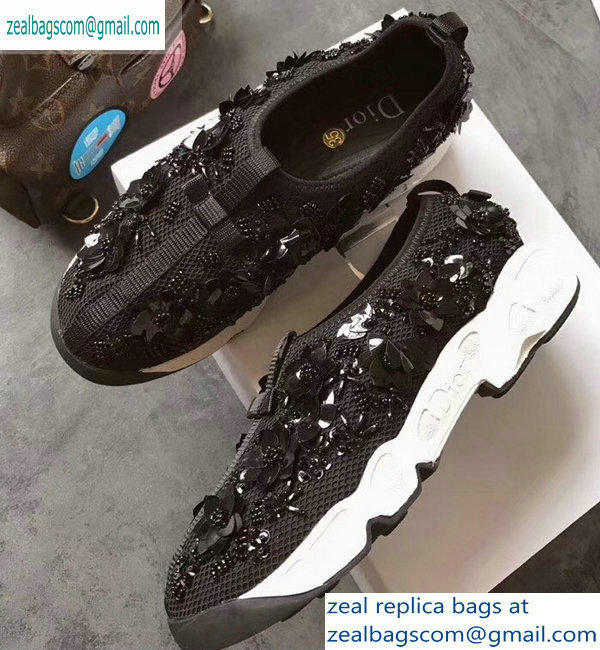 Dior Embroidered Fusion Technical Fabrics Sneakers Black 2019 - Click Image to Close