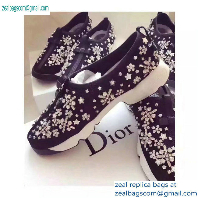 Dior Embroidered Fusion Technical Fabrics Sneakers Black/Flower 2019 - Click Image to Close