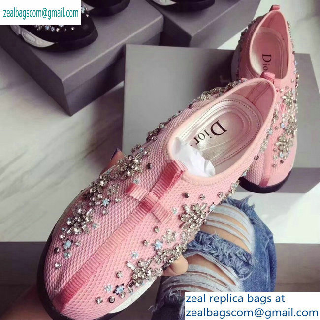 Dior Embroidered Fusion Technical Fabrics Sneakers Pink/Flower 2019 - Click Image to Close