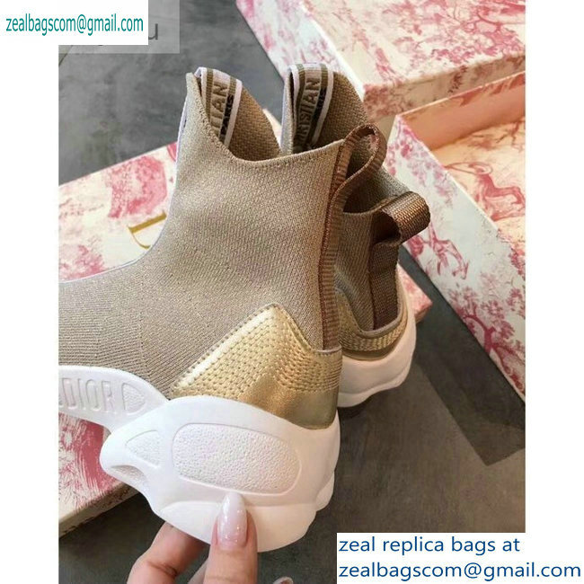 Dior F. Two Point Zero High-top Sneakers in Technical Knit Camel 2019 - Click Image to Close