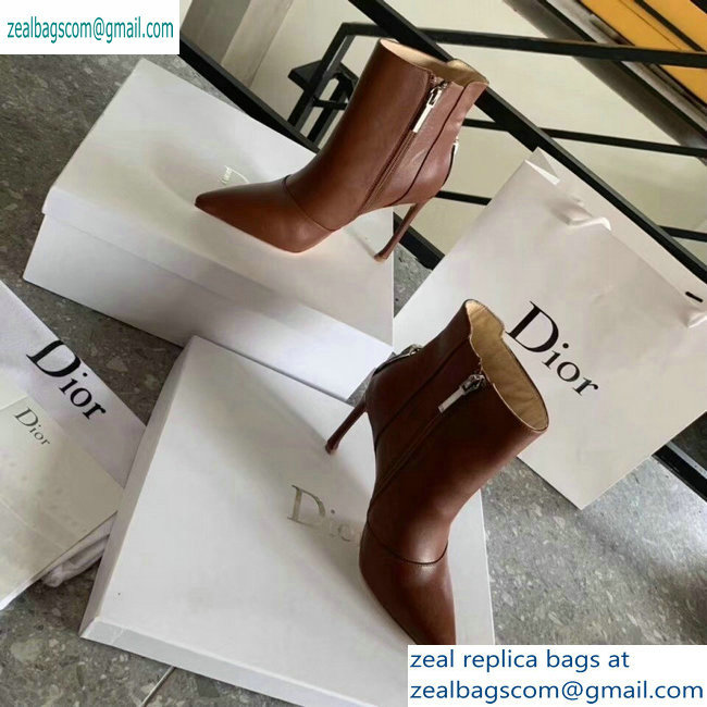 Dior Heel 10cm Star Ankle Boots Brown 2019