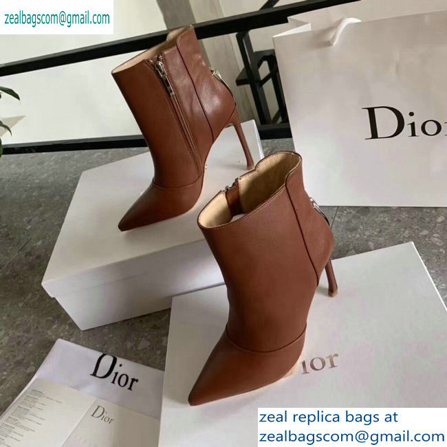 Dior Heel 10cm Star Ankle Boots Brown 2019