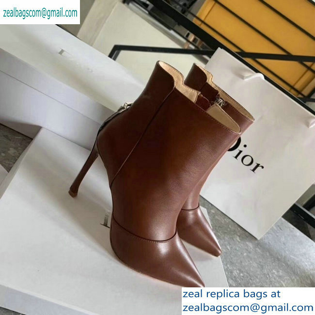 Dior Heel 10cm Star Ankle Boots Brown 2019