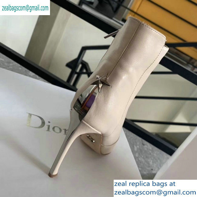 Dior Heel 10cm Star Ankle Boots Creamy 2019 - Click Image to Close