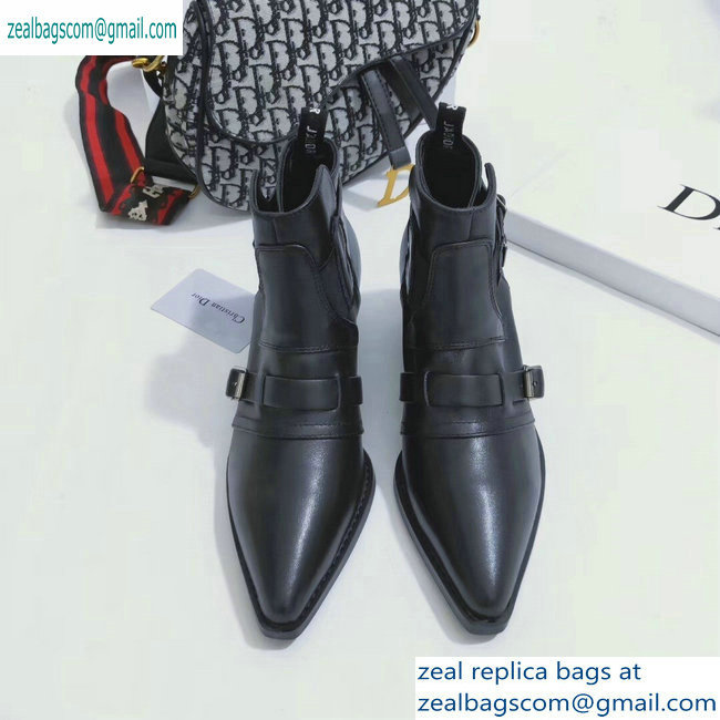 Dior Heel 4.5cm Belt Calfskin Ankle Boots Black 2019 - Click Image to Close