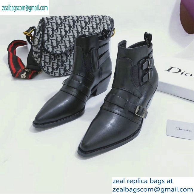 Dior Heel 4.5cm Belt Calfskin Ankle Boots Black 2019 - Click Image to Close