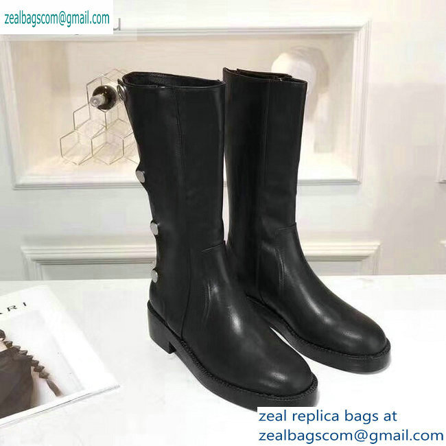 Dior Heel 4cm Button Calfskin Boots Black 2019 - Click Image to Close