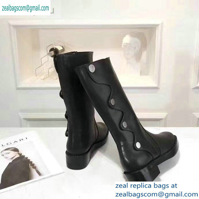 Dior Heel 4cm Button Calfskin Boots Black 2019 - Click Image to Close