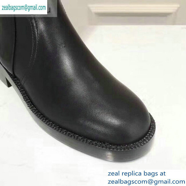 Dior Heel 4cm Button Calfskin Boots Black 2019