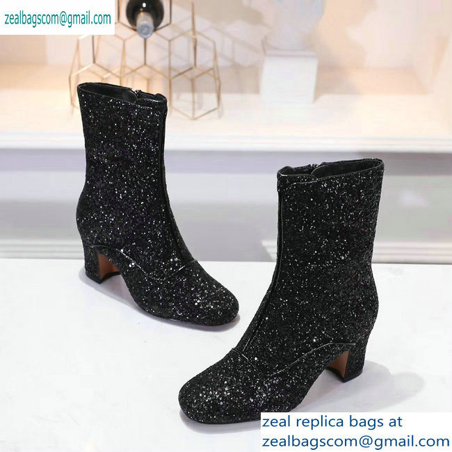 Dior Heel 6.5cm D-Circus Low Boots in Glitter Black 2019 - Click Image to Close