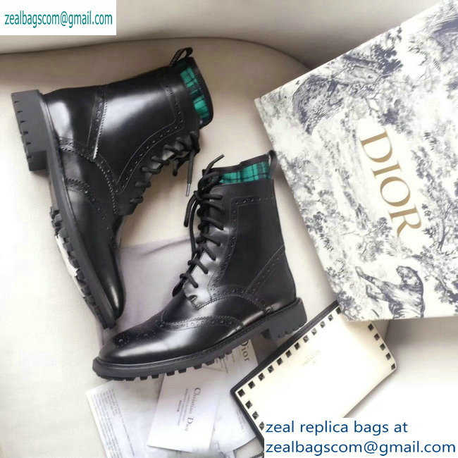 Dior Lace-up Ankle Boots Black/Green 2019 - Click Image to Close