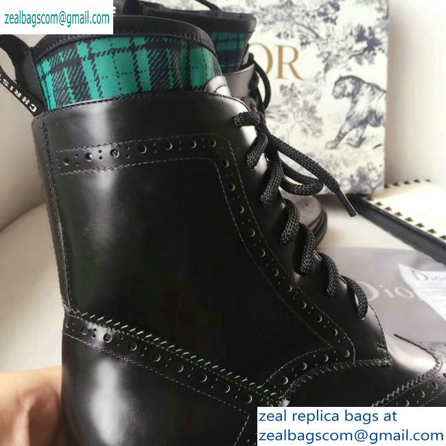 Dior Lace-up Ankle Boots Black/Green 2019 - Click Image to Close