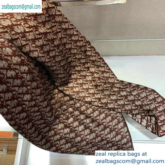 Dior Oblique Cashmere Scarf 140x140cm Burgundy 2019