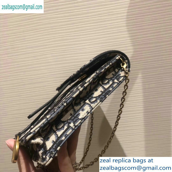 Dior Saddle Mini Phone Bag In Oblique Canvas Blue 2019