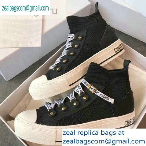 Dior WALK'N'DIOR Mid-top Sneakers in Technical Knit Black 2019