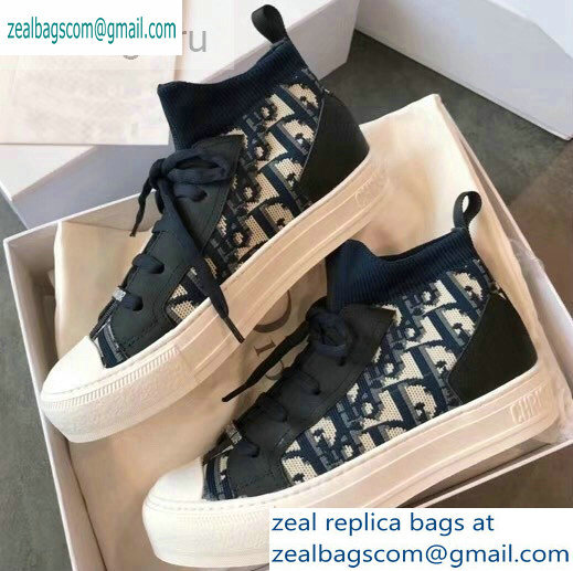 Dior WALK'N'DIOR Mid-top Sneakers in Technical Knit Oblique 2019