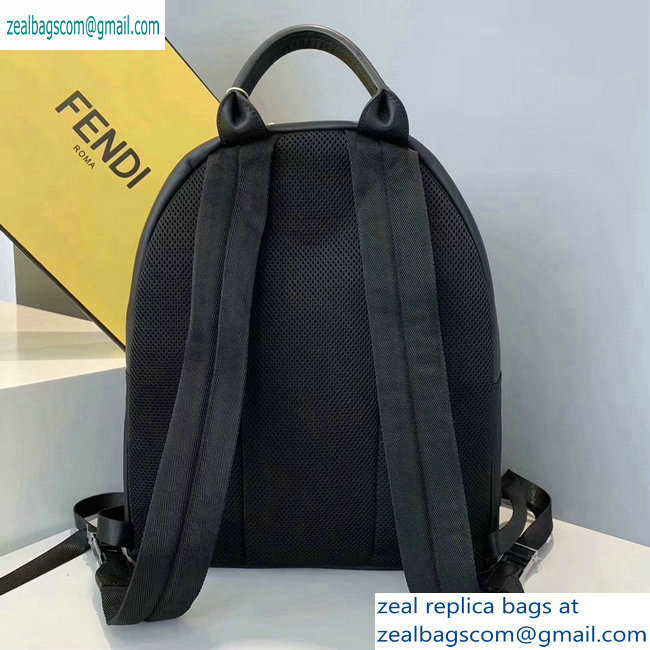 Fendi Bag Bugs Large Backpack Bag Black/White Eyes with Front Pocket 2019