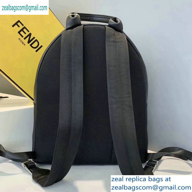 Fendi Bag Bugs Large Backpack Bag Black/Yellow Eyes with Front Pocket 2019 - Click Image to Close