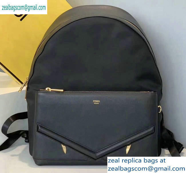 Fendi Bag Bugs Large Backpack Bag Black with Front Pocket 2019