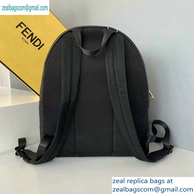 Fendi Bag Bugs Large Backpack Bag Black with Front Pocket 2019 - Click Image to Close
