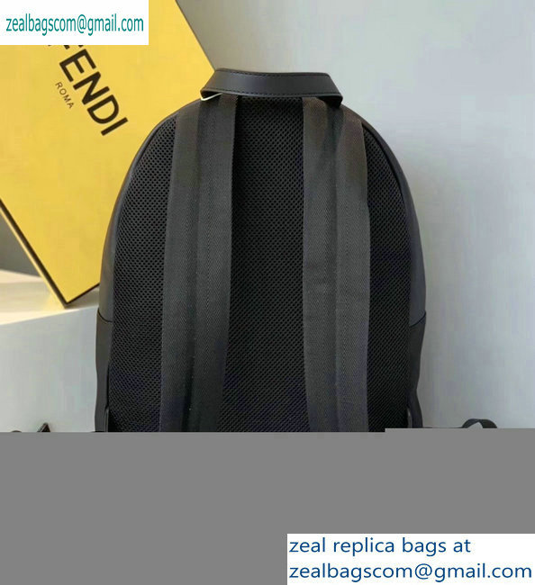 Fendi Bag Bugs Large Backpack Bag with Front Pocket Black/Yellow Diabolic Eyes 2019