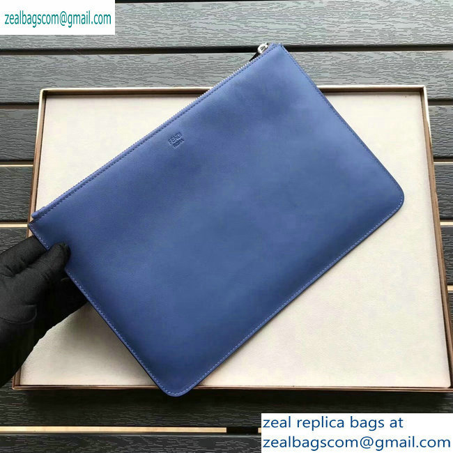 Fendi Bag Bugs Metal Eyes Pouch Clutch Bag Blue - Click Image to Close