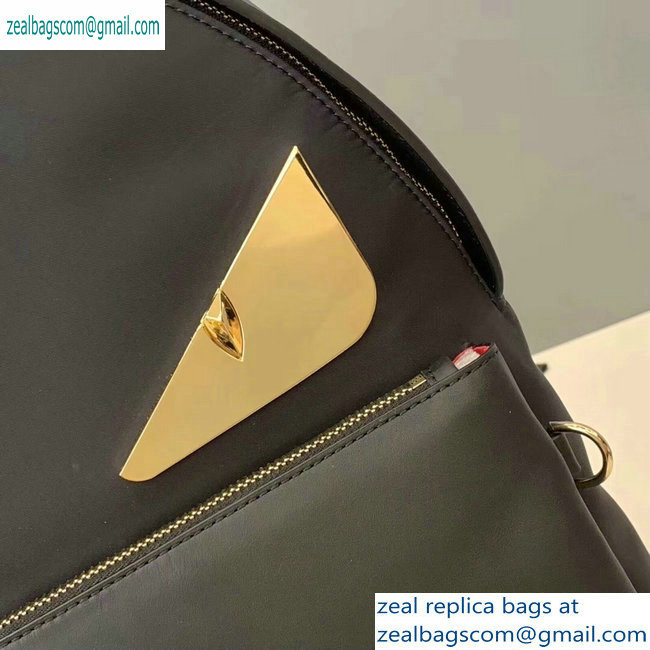 Fendi Bag Bugs Nylon Large Backpack Bag Black/Gold Eyes 2019 - Click Image to Close