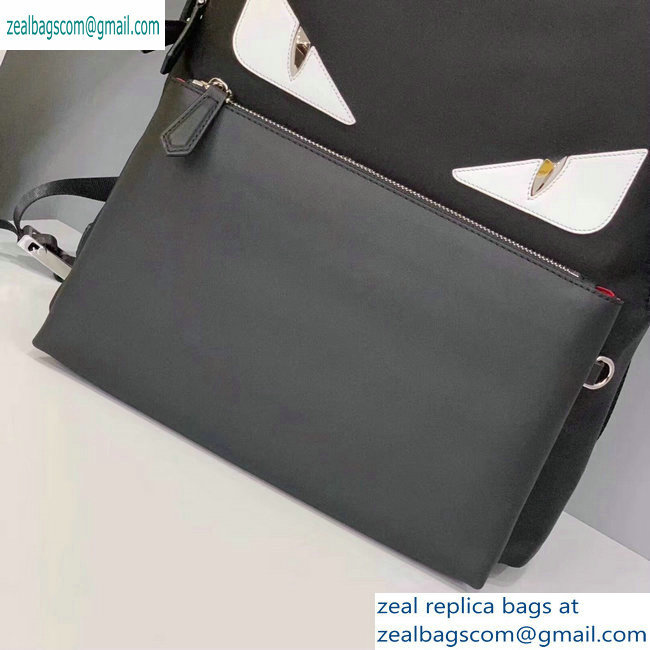 Fendi Bag Bugs Nylon Large Backpack Bag Black/White Eyes 2019 - Click Image to Close