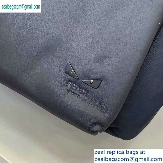 Fendi Bag Bugs Nylon and Leather Backpack Bag Blue 2019 - Click Image to Close