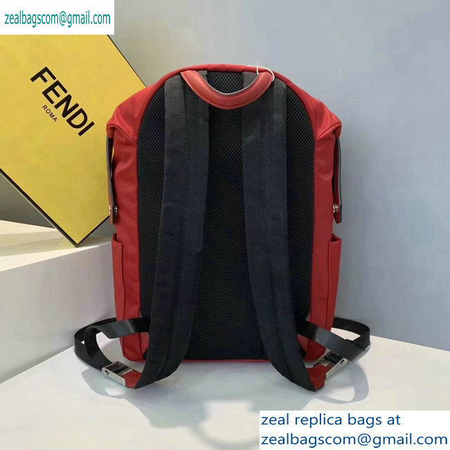 Fendi Bag Bugs Nylon and Leather Backpack Bag Red 2019