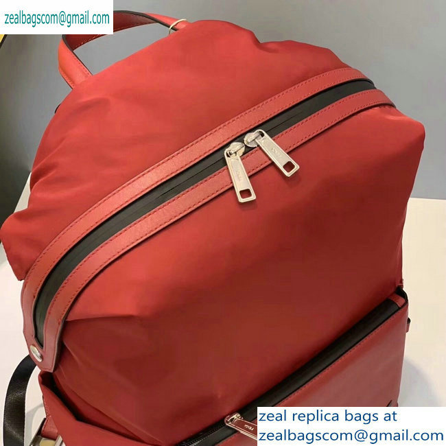 Fendi Bag Bugs Nylon and Leather Backpack Bag Red 2019