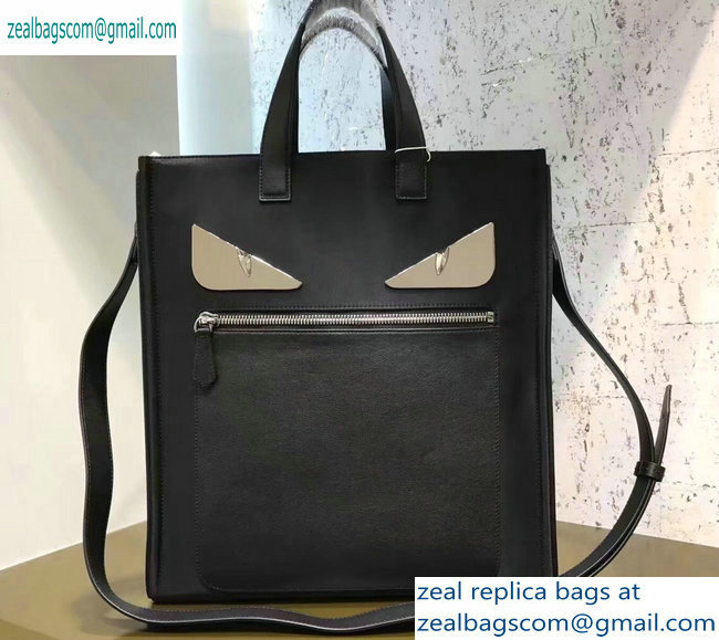 Fendi Bag Bugs Shopping Tote Bag Black/Metal Eyes 2019