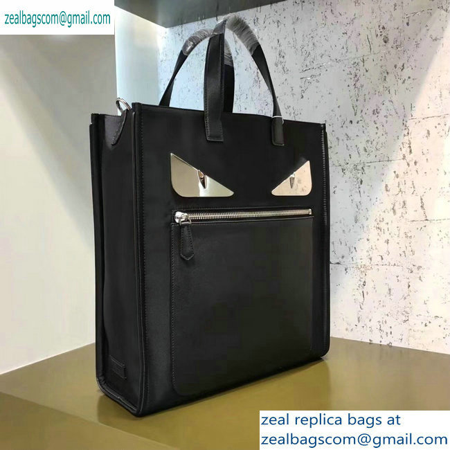 Fendi Bag Bugs Shopping Tote Bag Black/Metal Eyes 2019