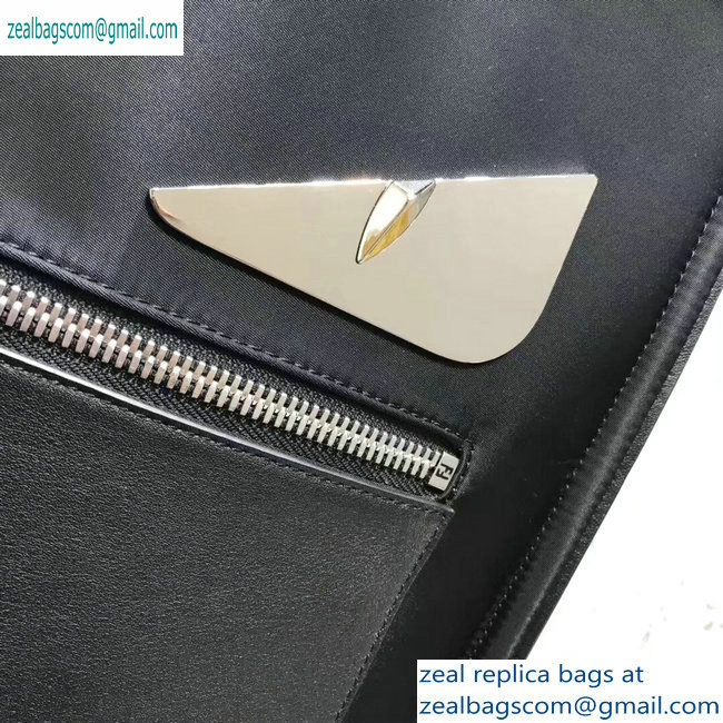 Fendi Bag Bugs Shopping Tote Bag Black/Metal Eyes 2019 - Click Image to Close