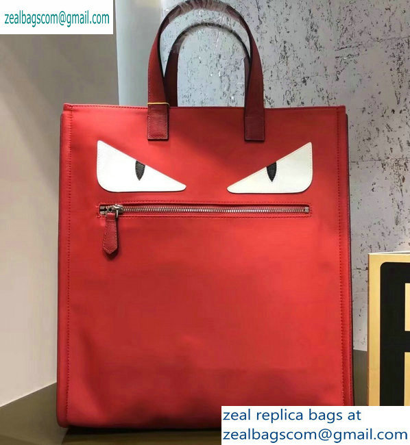 Fendi Bag Bugs Shopping Tote Bag Red/White Eyes 2019 - Click Image to Close