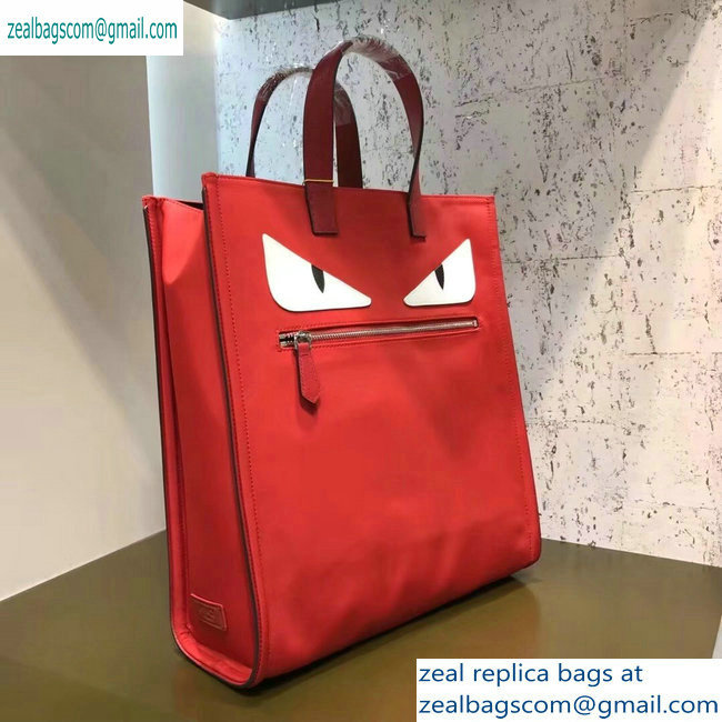 Fendi Bag Bugs Shopping Tote Bag Red/White Eyes 2019 - Click Image to Close