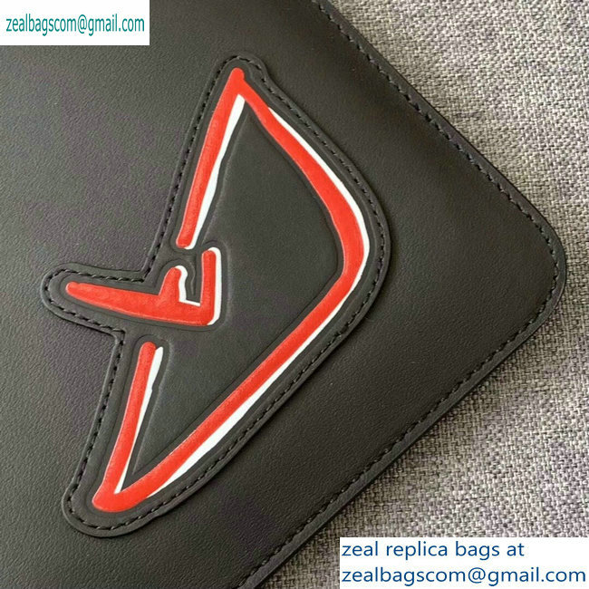Fendi Bag Bugs Slim Pouch Clutch Bag Black/Red Diabolic Eyes 2019
