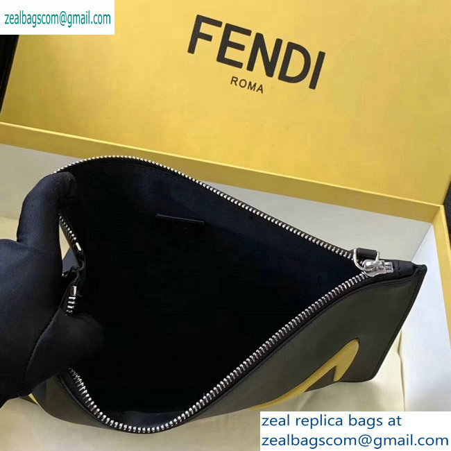 Fendi Bag Bugs Slim Pouch Clutch Bag Black/Yellow Diabolic Eyes 2019 - Click Image to Close