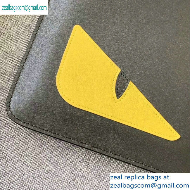 Fendi Bag Bugs Slim Pouch Clutch Bag Black/Yellow Eyes - Click Image to Close