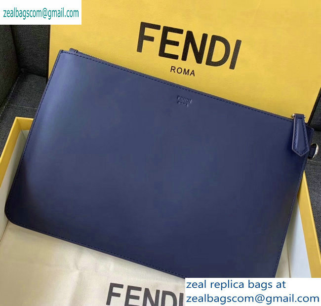 Fendi Bag Bugs Slim Pouch Clutch Bag Blue/White Diabolic Eyes 2019