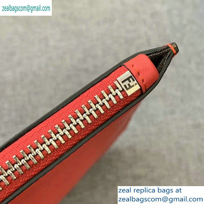 Fendi Bag Bugs Slim Pouch Clutch Bag Red