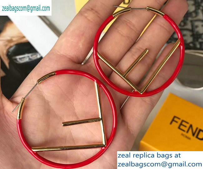 Fendi F Is Fendi Hoop Earrings Red