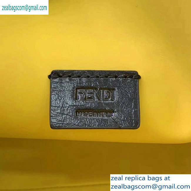 Fendi FF Logo Fabric Medium Slim Pouch Bag Brown/Yellow Piping 2019 - Click Image to Close