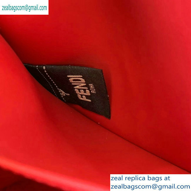 Fendi FF Logo Fabric Pouch Clutch Bag Black/Red Piping 2019