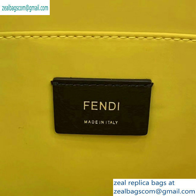 Fendi FF Logo Fabric Pouch Clutch Bag Brown/Yellow Piping 2019