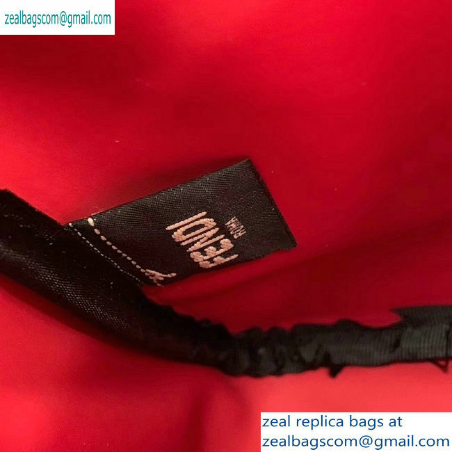 Fendi FF Logo Fabric Small Messenger Cross-body Bag Black/Red Piping 2019