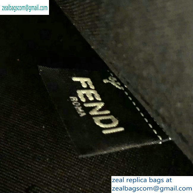Fendi FF Logo Fabric Zippered Pochette Pouch Bag Brown/Yellow Piping 2019