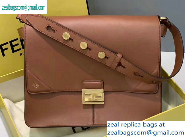 Fendi Leather Kan U Large Bag Brown 2019 - Click Image to Close