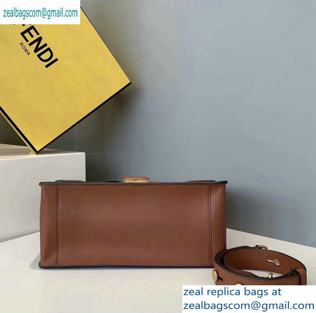 Fendi Leather Kan U Large Bag Brown 2019 - Click Image to Close