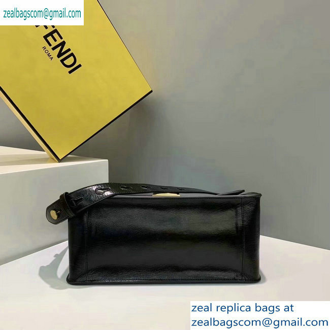 Fendi Leather Kan U Large Bag Glossy Black 2019